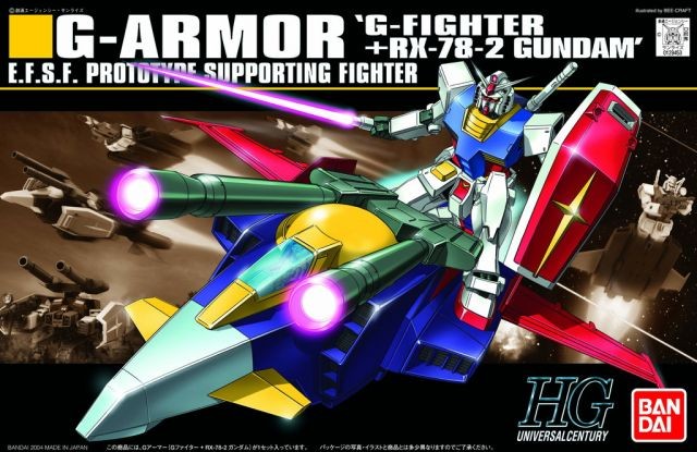 GUNDAM - HGUC 1/144 G-Armor G-Fighter + RX-78-2 Gundam - Model Kit