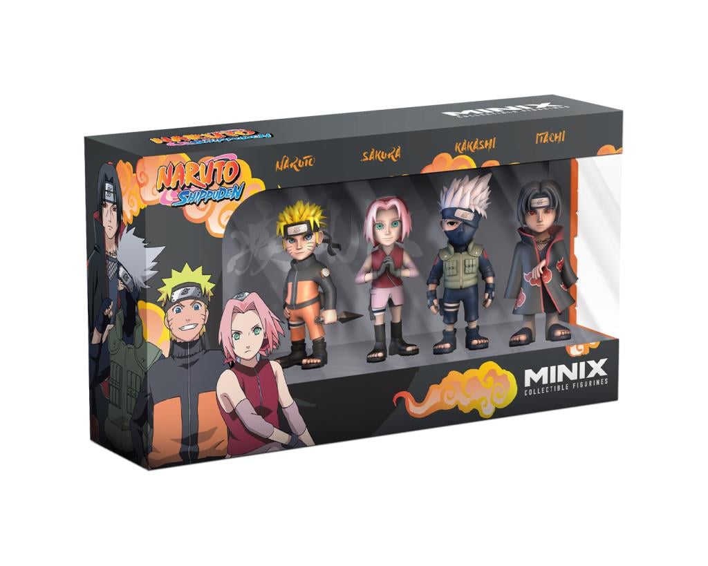 NARUTO SHIPPUDEN - Naruto, Kakashi, Itachi, .. - Pack 4 Fig. Minix 7cm