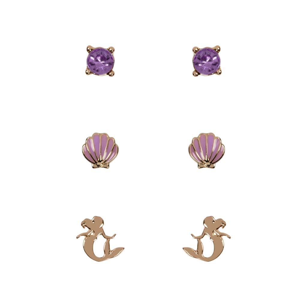 THE LITTLE MERMAID - 3 Pairs of Studs Earrings