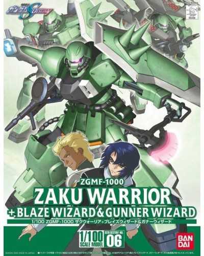 HG Seed Destiny 06 ZGMF-1000 Zaku Warrior + Blaze Wizard and Gunner Wizard