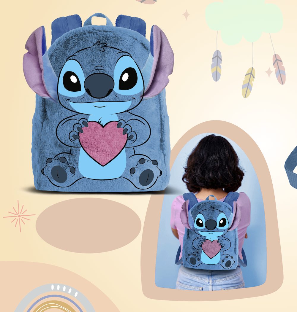 [PREORDER] STITCH - Love - Mini Fur BackPack '25x21x12cm'