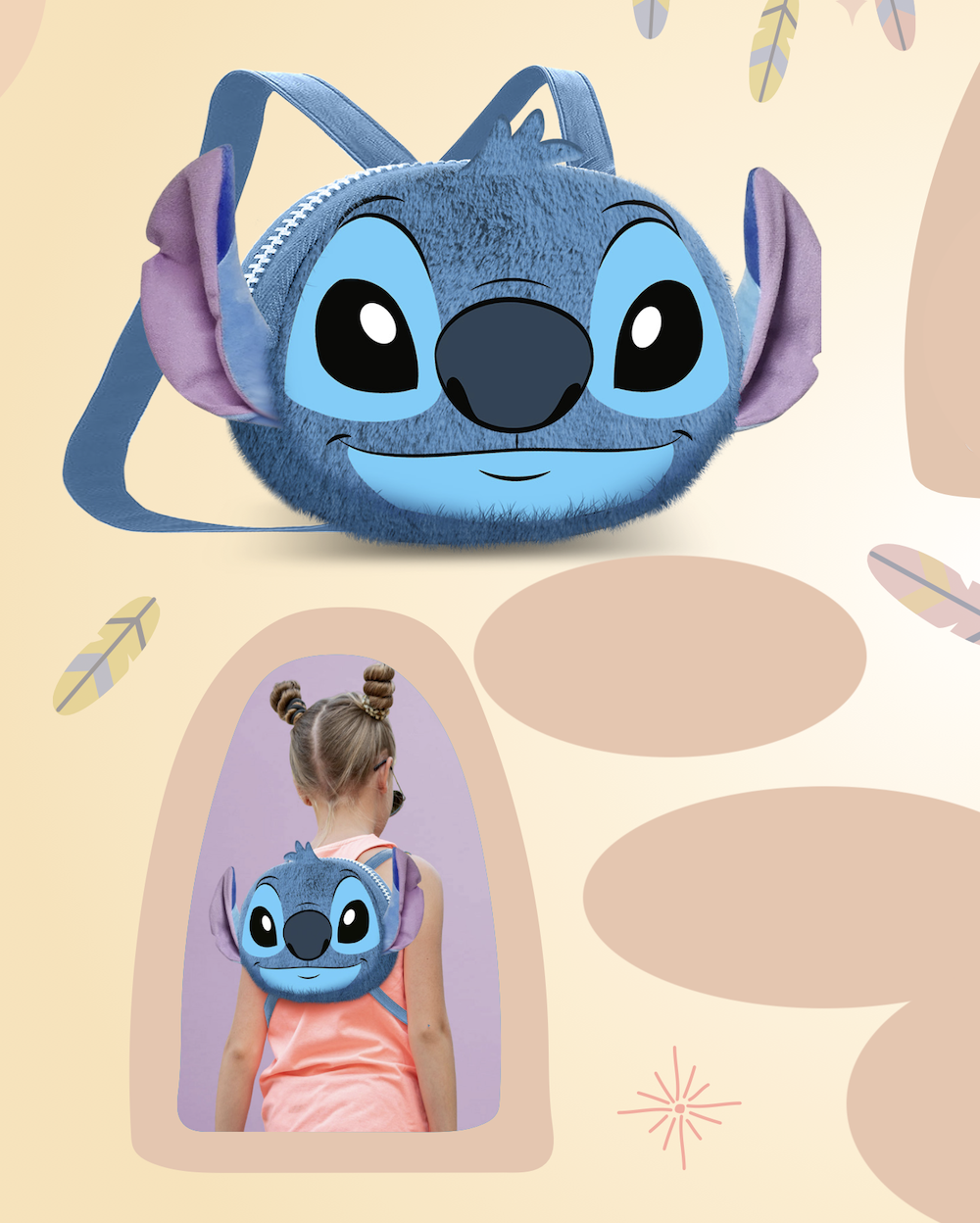 [PREORDER] STITCH - Love - Mini Heady Fur Backpack '25x20x15cm'