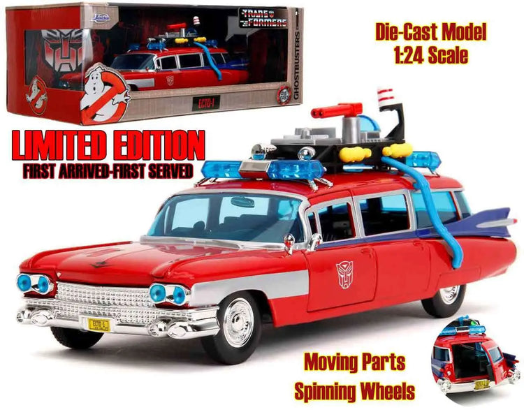 [PREORDINE] GHOSTBUSTERS x TRANSFORMERS ECTO-1 x OPTIMUS PRIME 1/24 Die-Cast