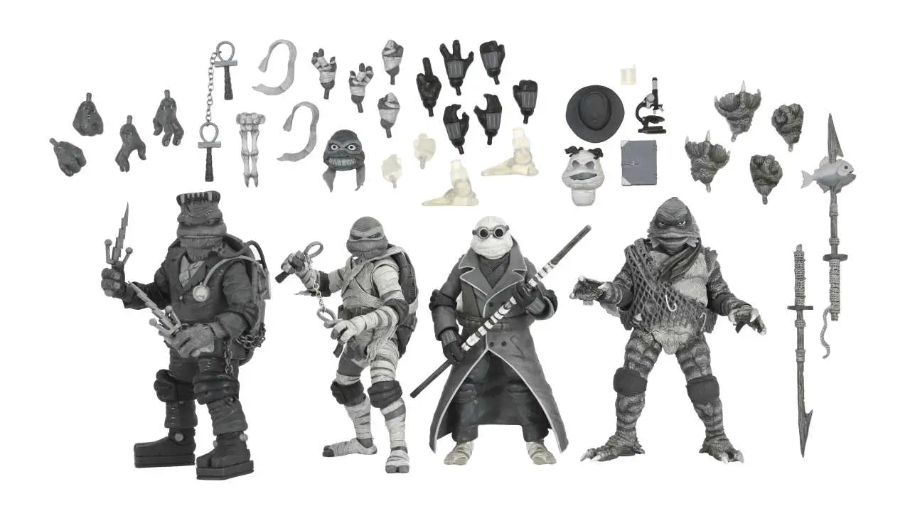 [PREORDINE] NECA TMNT x Universal Monsters - Black & White 4-Pack Action Figure