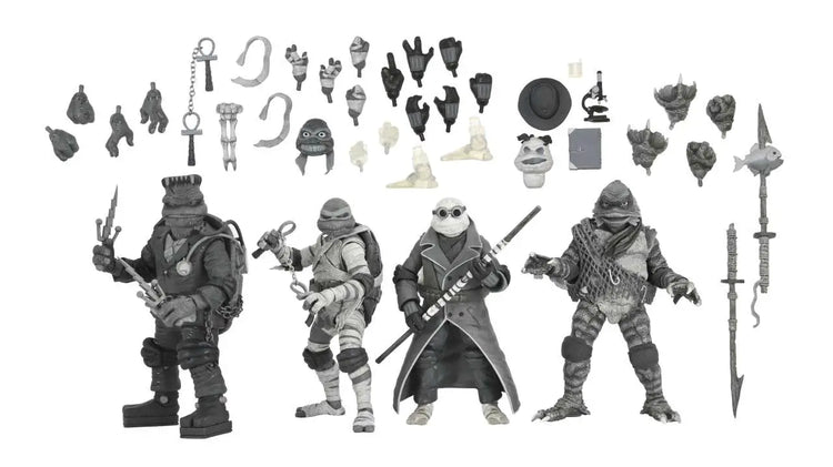 [PREORDINE] NECA TMNT x Universal Monsters - Black & White 4-Pack Action Figure