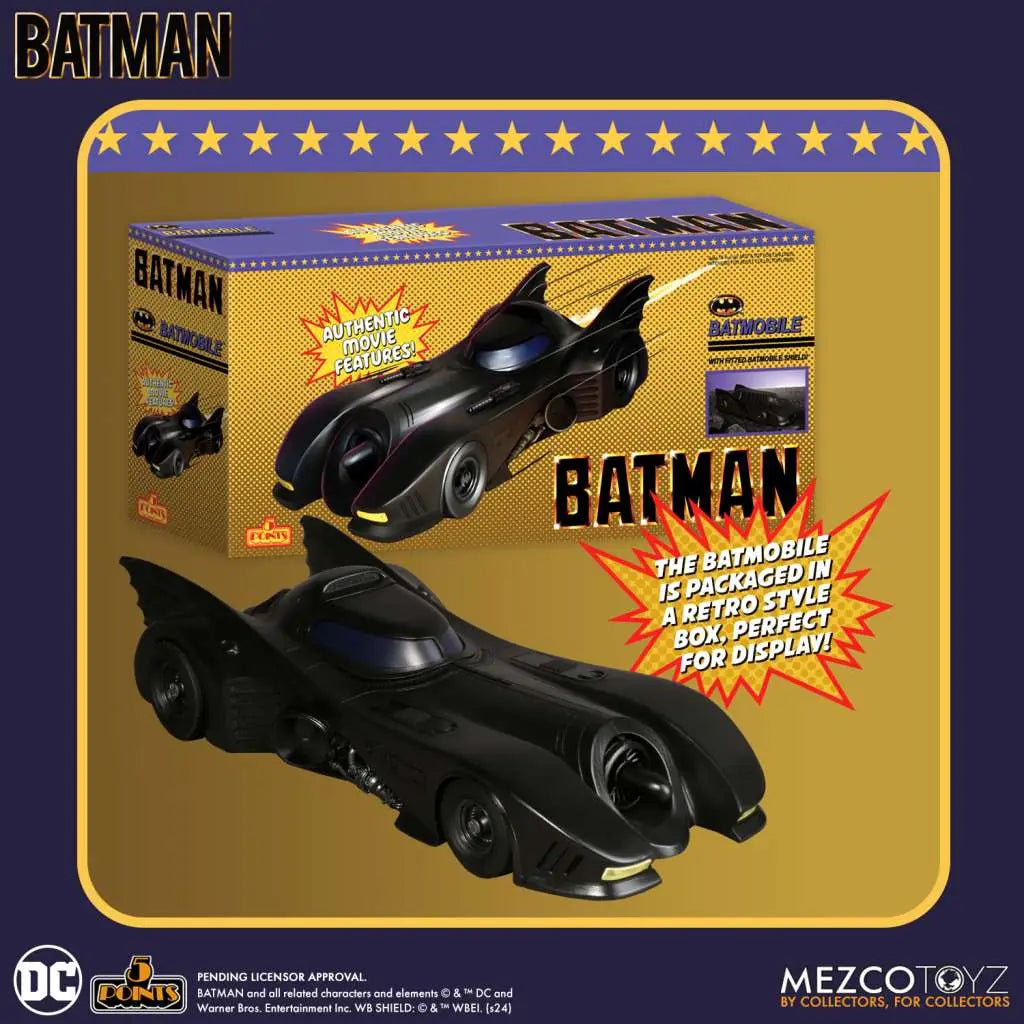[PREORDINE] Mezco Toys 5 Points 1989 Batman Batmobile - Replica Film