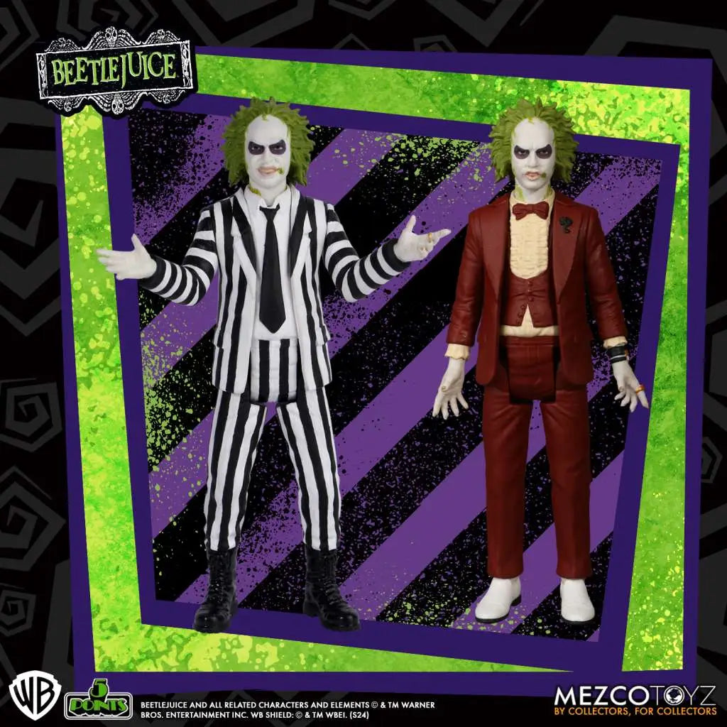 [PREORDINE] Beetlejuice - Set 2 Action Figure 5 Points Mezco Toys