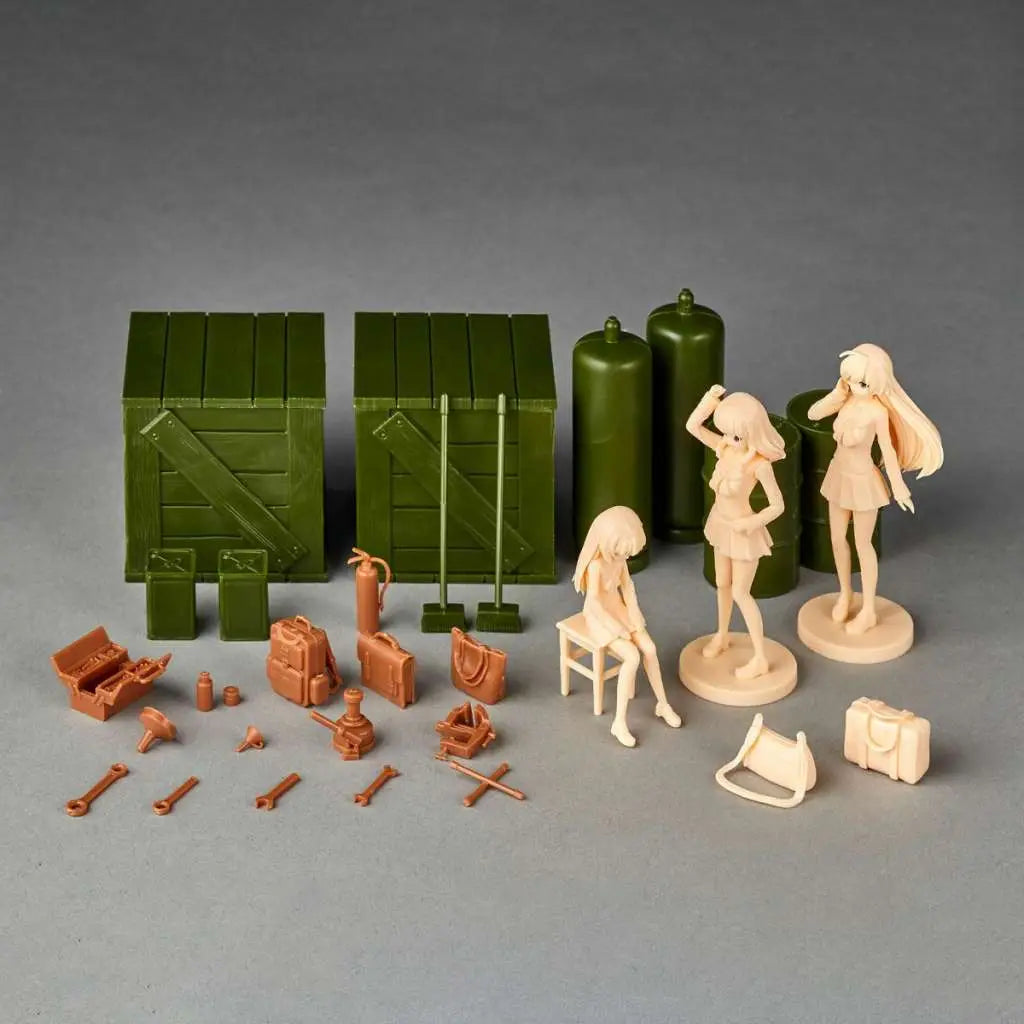 [PREORDINE] Girls und Panzer Last Chapter Garage Set (B) ARTPLA Model Kit Kaiyodo