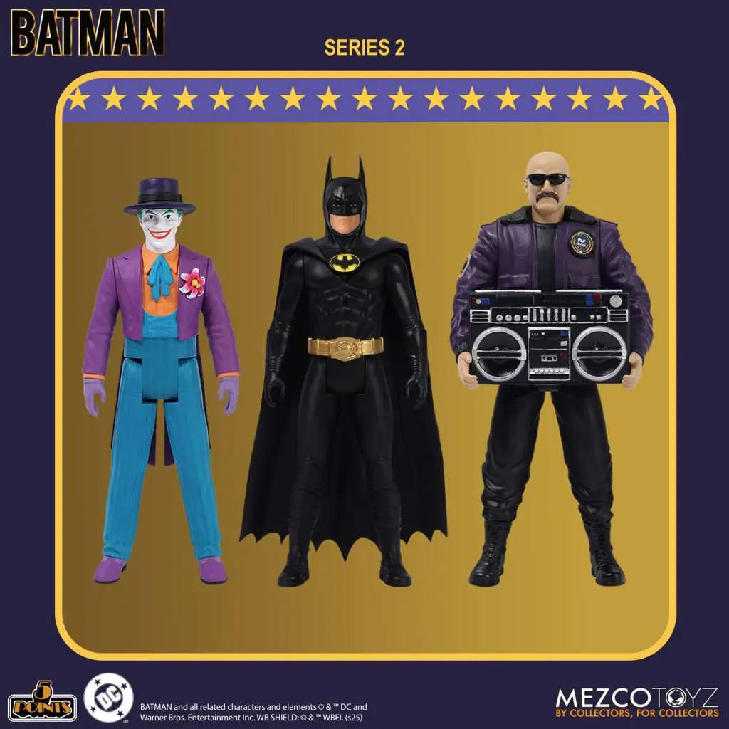 [PREORDINE] Batman 1989 Serie 2 - Set 3 Action Figure 5 Points Mezco Toys