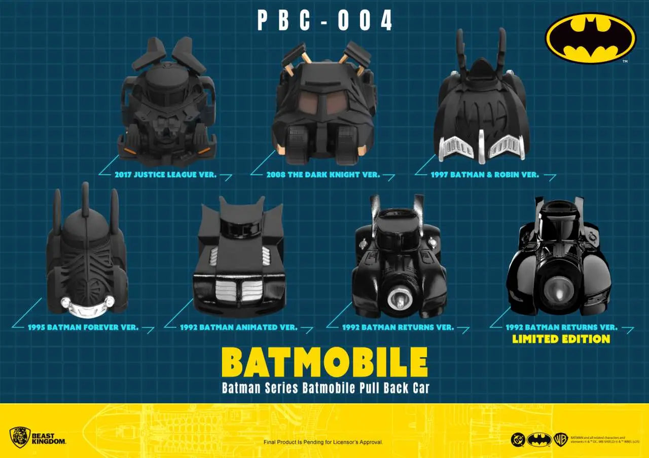 [PREORDINE] BATMAN BATMOBILE PULL BACK CAR BLIND BOX SET (6) - Beast Kingdom