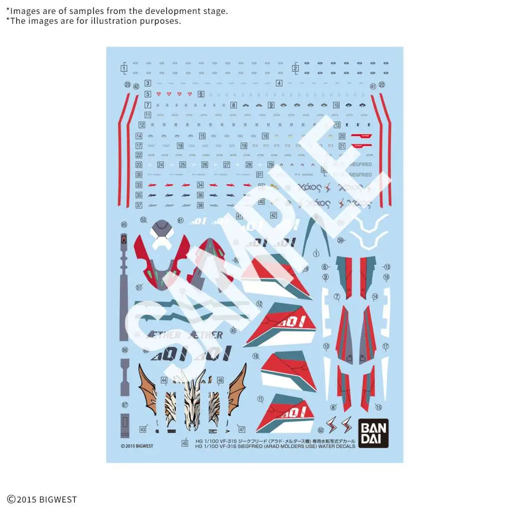 [PREORDINE] HG VF-31S Siegfried Arad Molders Use Decals - Model Kit Bandai