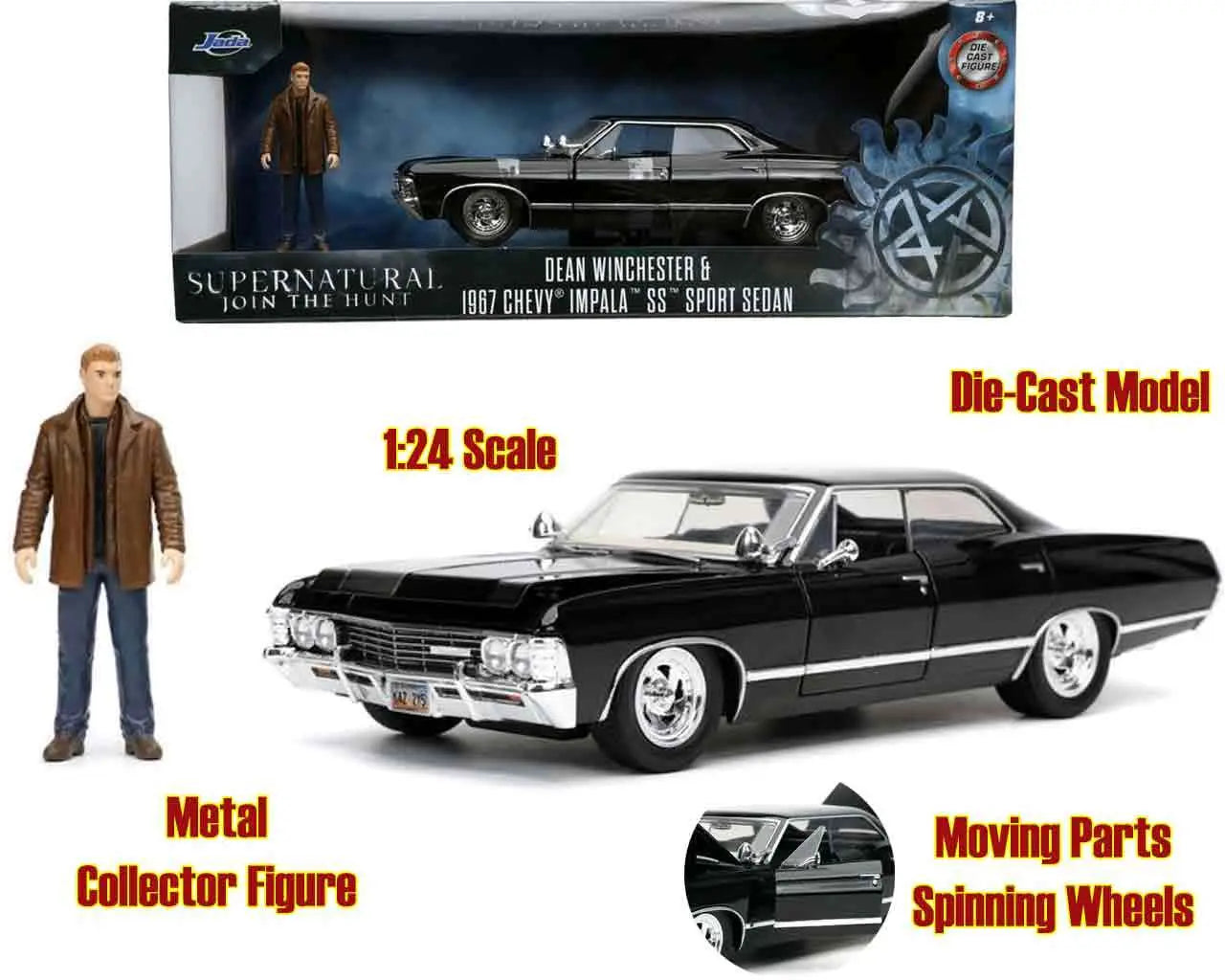 [PREORDINE] Supernatural 1967 Chevy Impala con Dean Winchester - Modellino Die-Cast 1/24