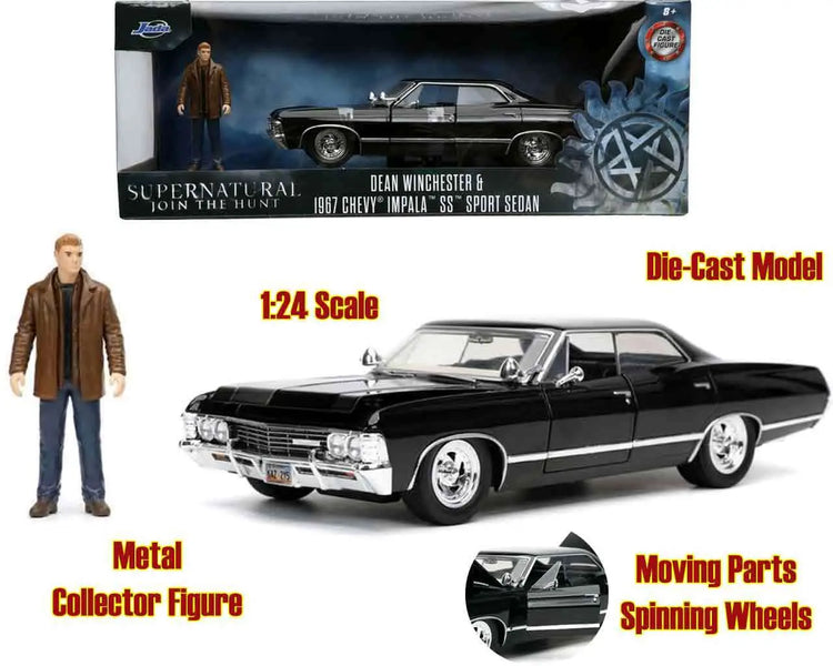 [PREORDINE] Supernatural 1967 Chevy Impala con Dean Winchester - Modellino Die-Cast 1/24