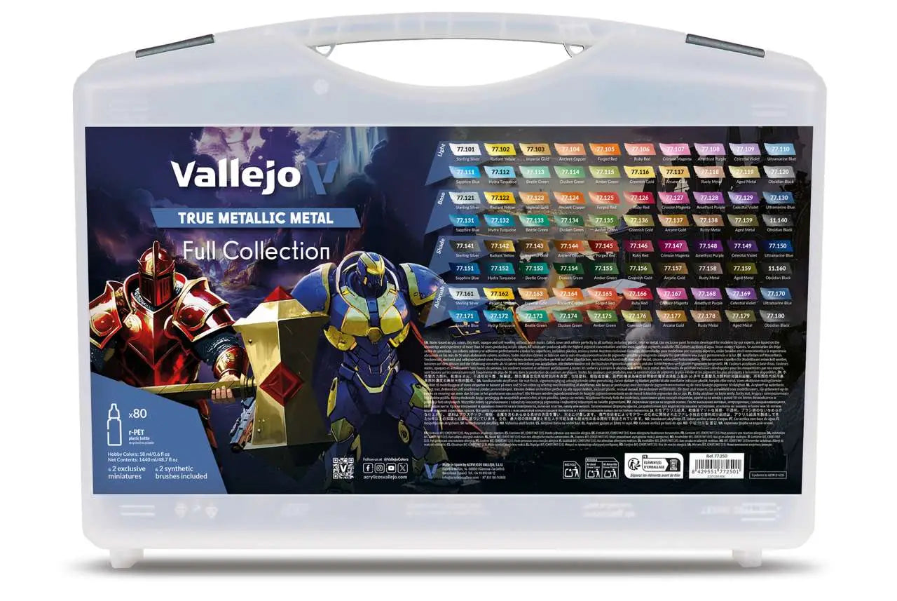 [PREORDINE] Vallejo True Metallic Metal Color Case (80 Colori) - Set Completo