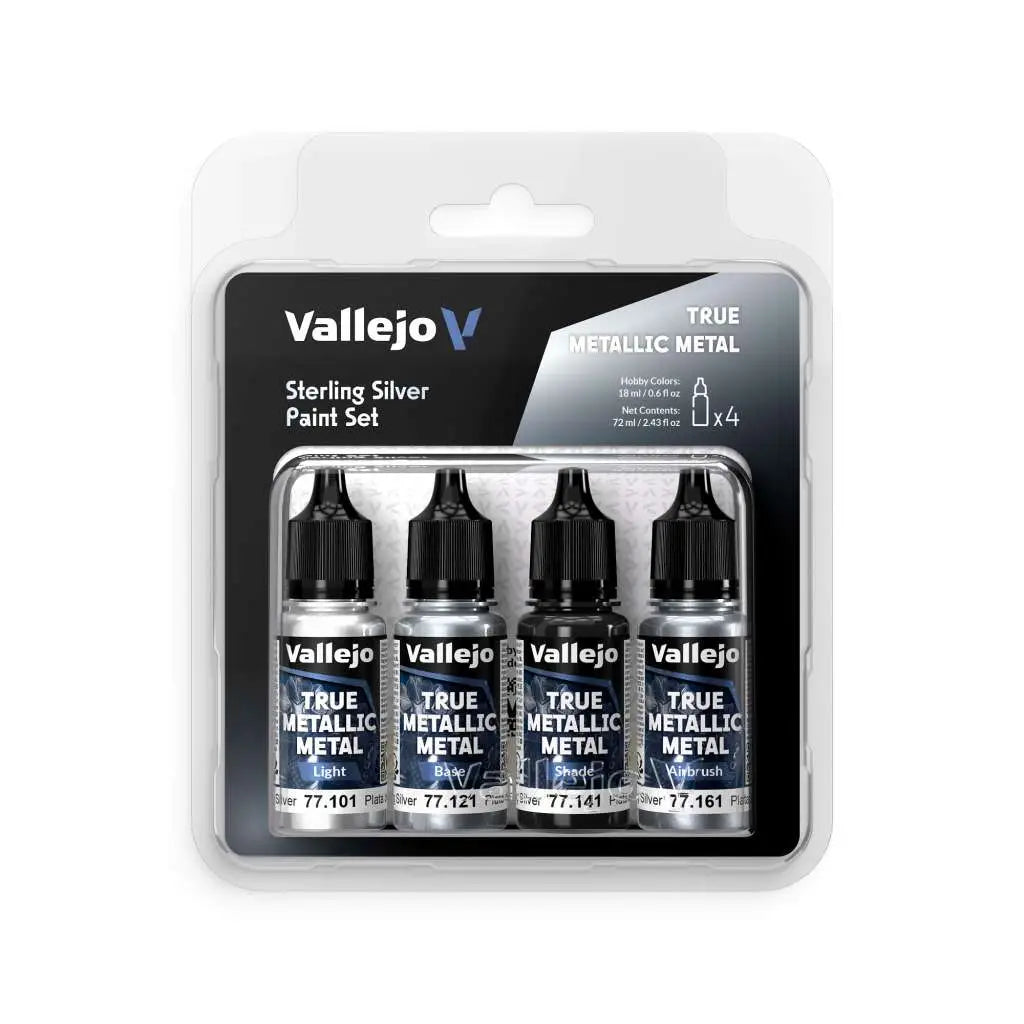 [PREORDINE] Vallejo True Metallic Metal Set 4 Colori Sterling Silver