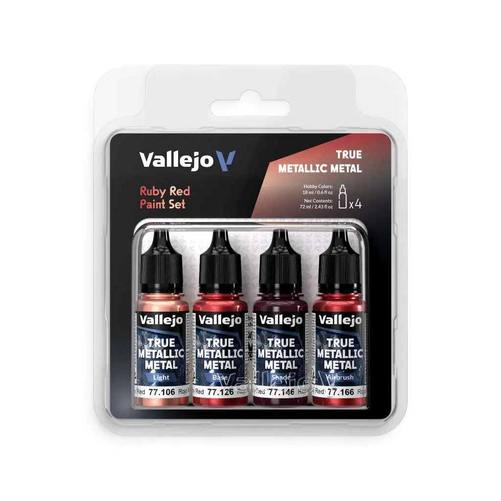 [PREORDINE] Vallejo True Metallic Metal Set 4 Colori Ruby Red