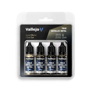 [PREORDINE] Vallejo True Metallic Metal: Set 4 Colori Aged Metal