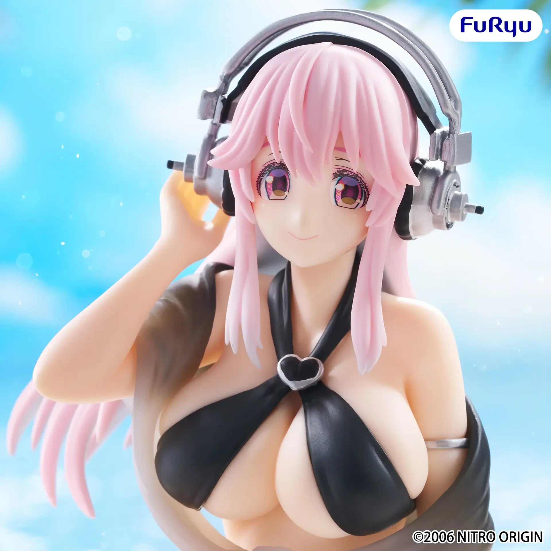 [PREORDINE] Super Sonico Swimsuit Black Color Noodle Stopper - FuRyu