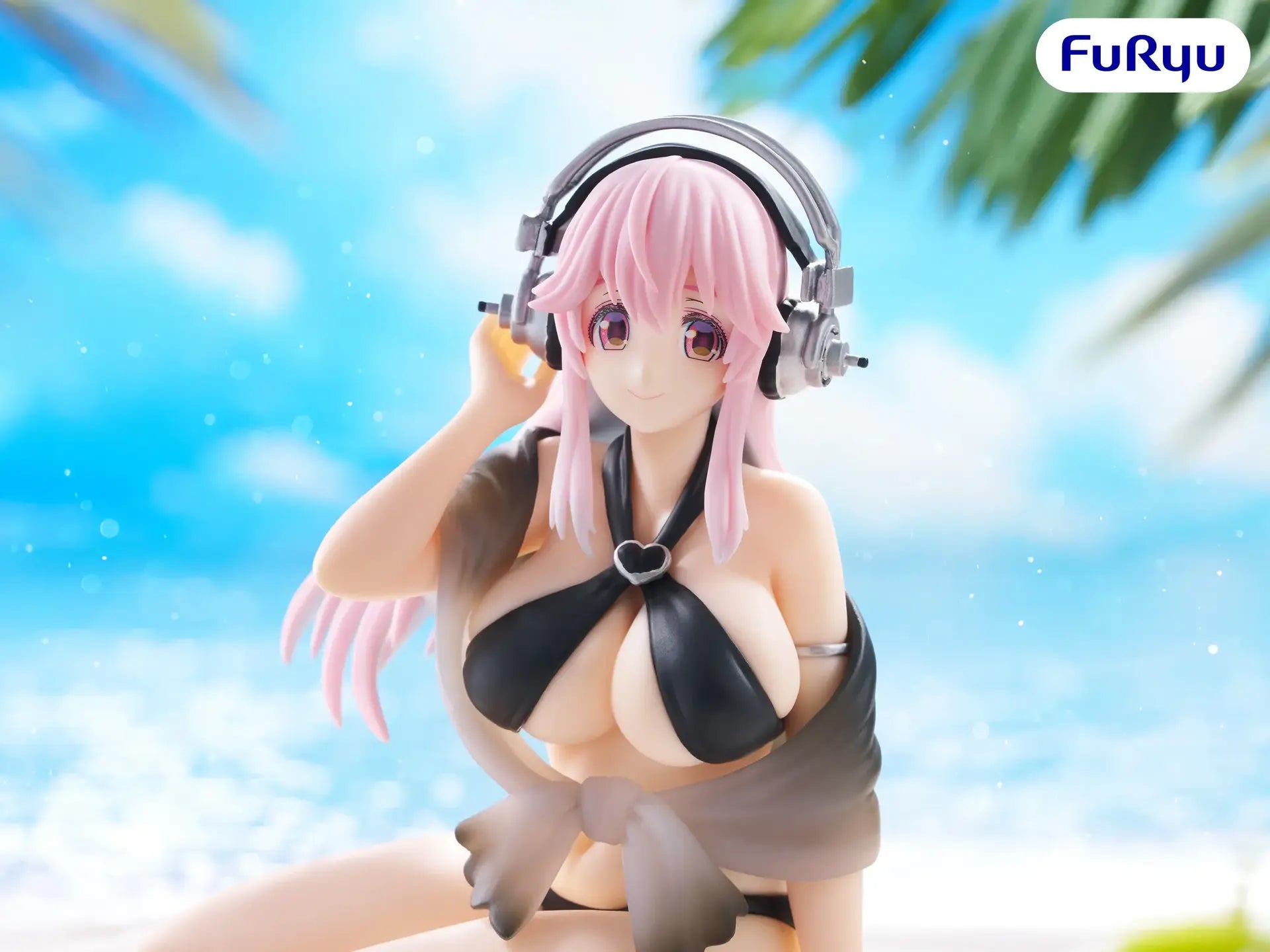 [PREORDINE] Super Sonico Swimsuit Black Color Noodle Stopper - FuRyu
