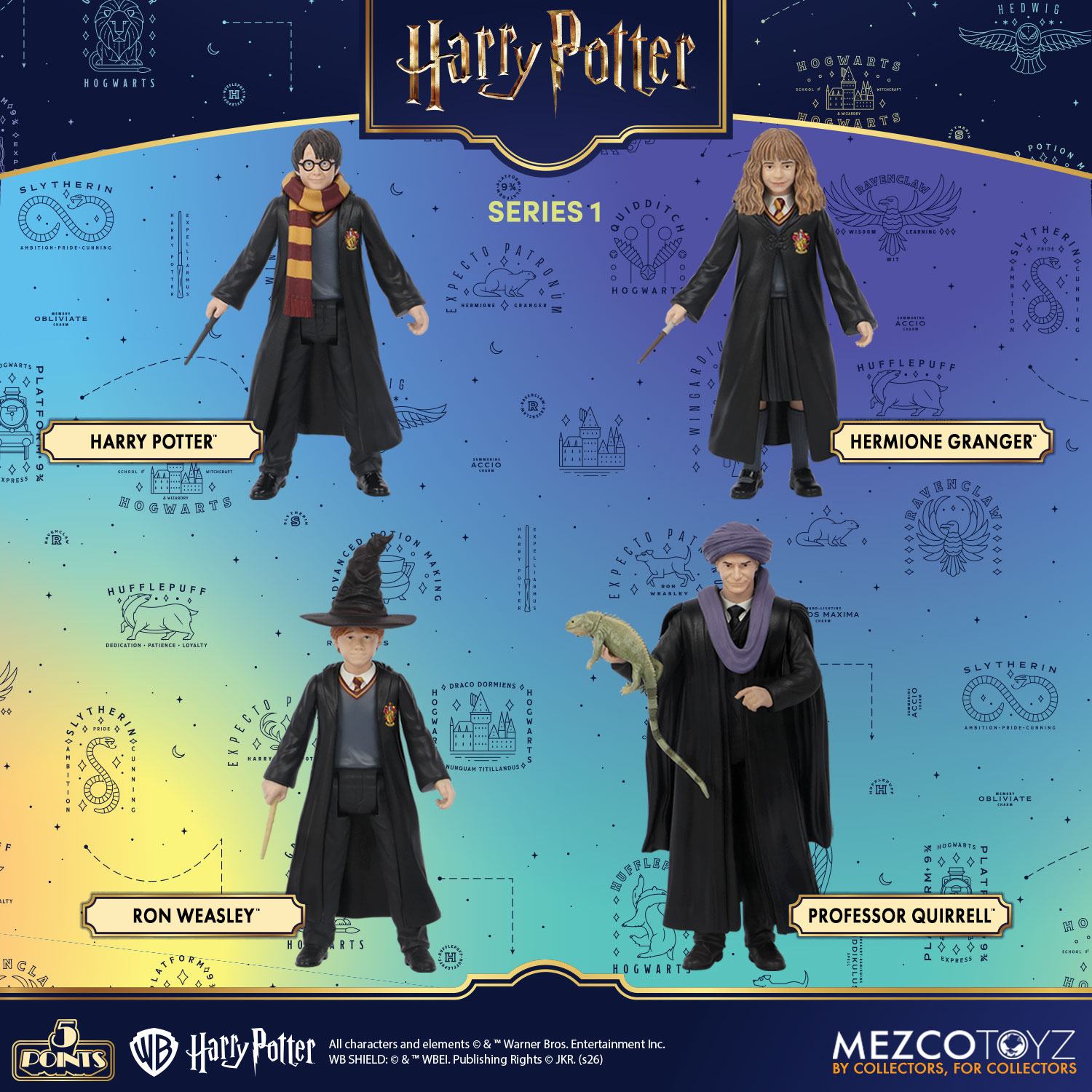 [PREORDINE] Harry Potter - Set 4 Action Figure 5 Points Series 1 Mezco Toys