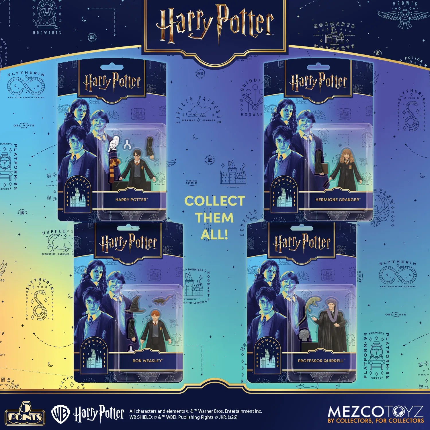 [PREORDINE] Harry Potter - Set 4 Action Figure 5 Points Series 1 Mezco Toys