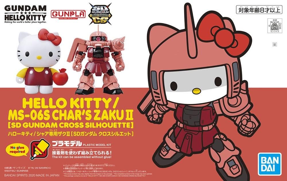 SD Gundam Cross Silhouette Zaku II Char Custom/Hello Kitty Set