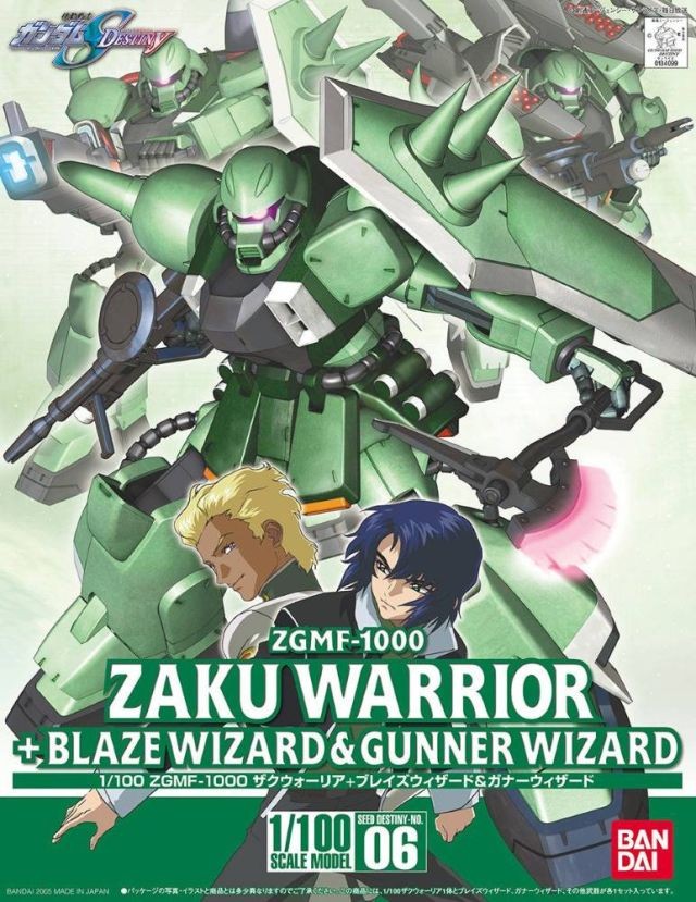 HG Seed Destiny 06 ZGMF-1000 Zaku Warrior + Blaze Wizard and Gunner Wizard