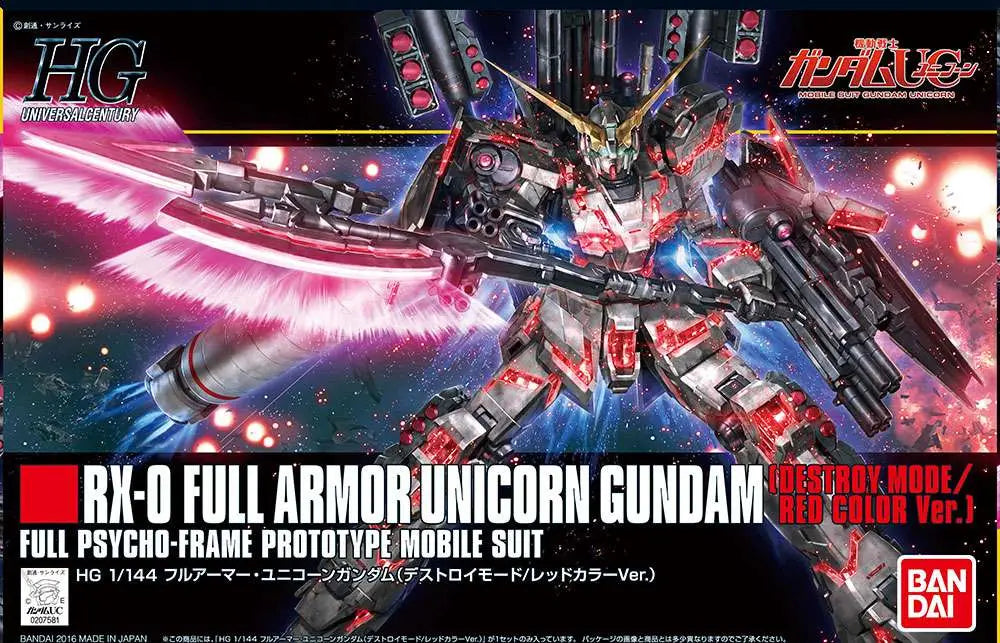 [PREORDINE] HGUC Full Armor Unicorn Gundam Destroy Mode Red - Model Kit 1/144