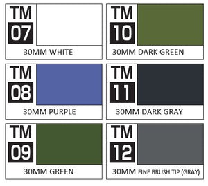 Gundam Marker 30 Minutes Missions Basic Set TMS-02 - 6 Pennarelli GSI Creos - GSI Creos - Model Kit