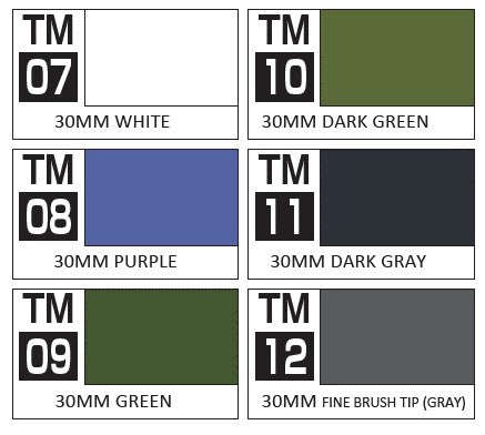 Gundam Marker 30 Minutes Missions Basic Set TMS-02 - 6 Pennarelli GSI Creos - GSI Creos - Model Kit