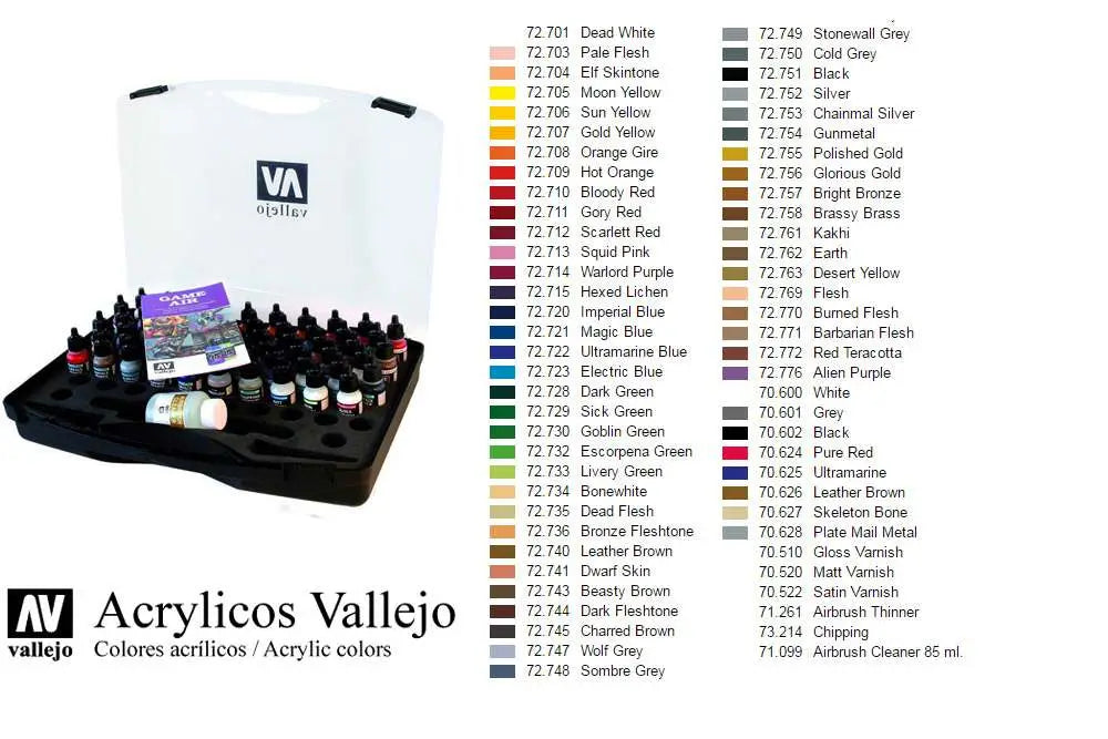 [PREORDINE] Vallejo Game Air Set Completo 51 Colori + Primer e Ausiliari