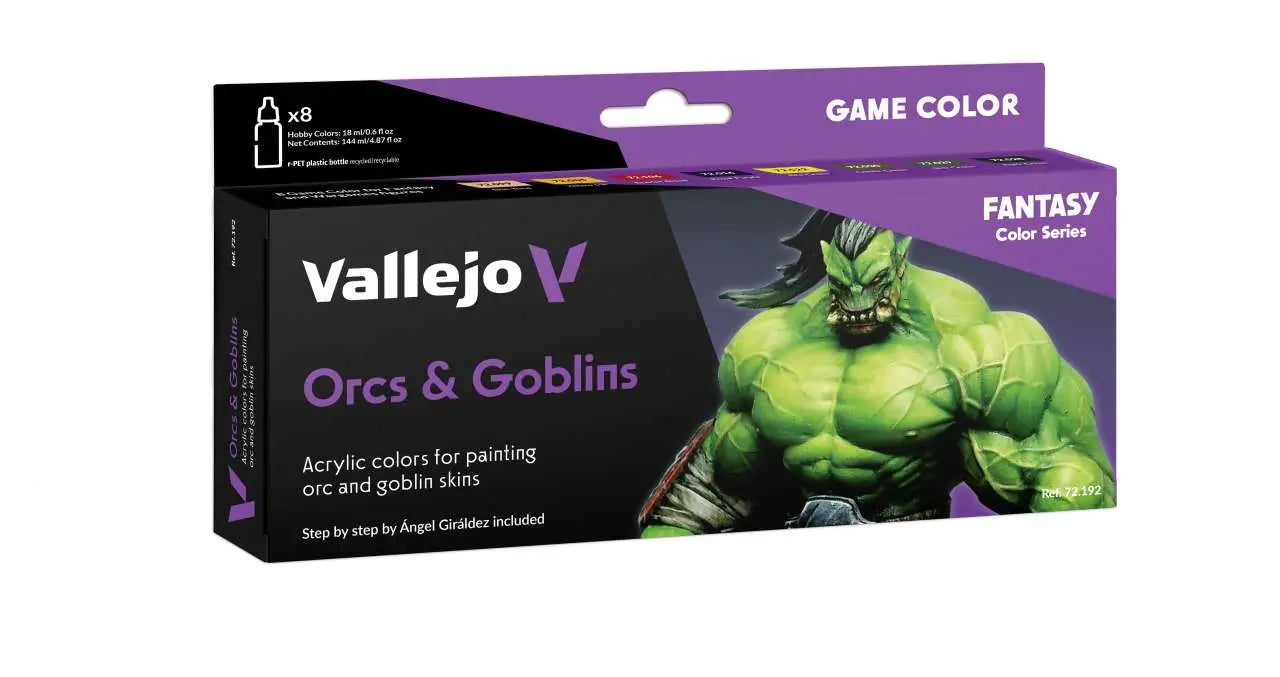 [PREORDINE] Vallejo Game Color: Set Pittura Orcs and Goblins (8 Colori + Guida Angel Giraldez)
