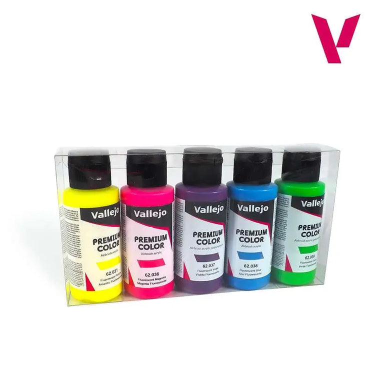 [PREORDINE] Vallejo Premium Paint Set Fluorescent - 5 Colori Fluo per Modellismo