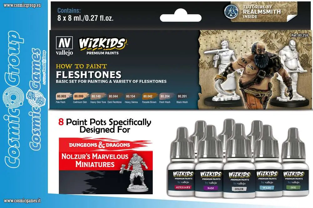 [PREORDINE] WizKids Premium Paint Set Vallejo: Colori Fleshtones per Miniature