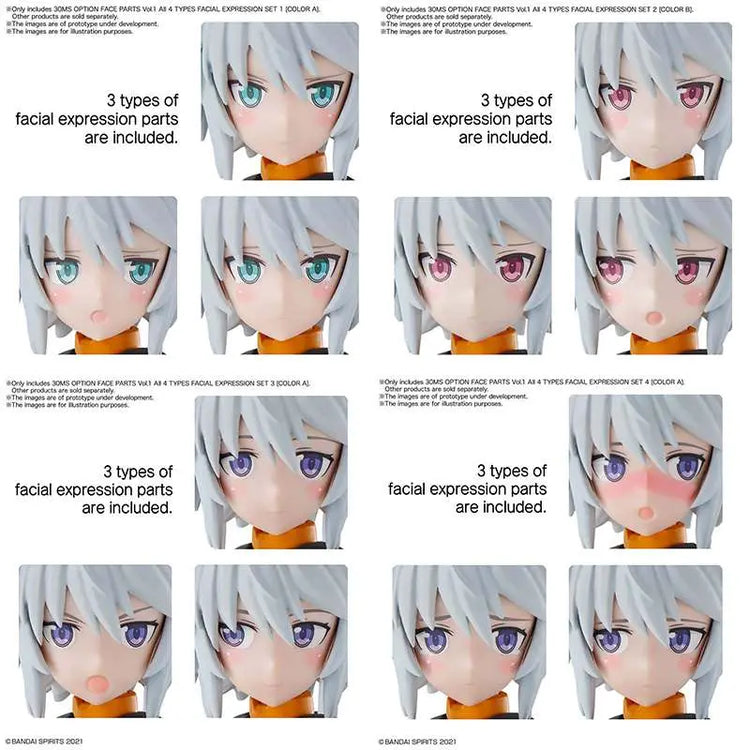 [PREORDINE] 30MS Face Parts 1 - Set 4 Tipi (Bandai Model Kit)
