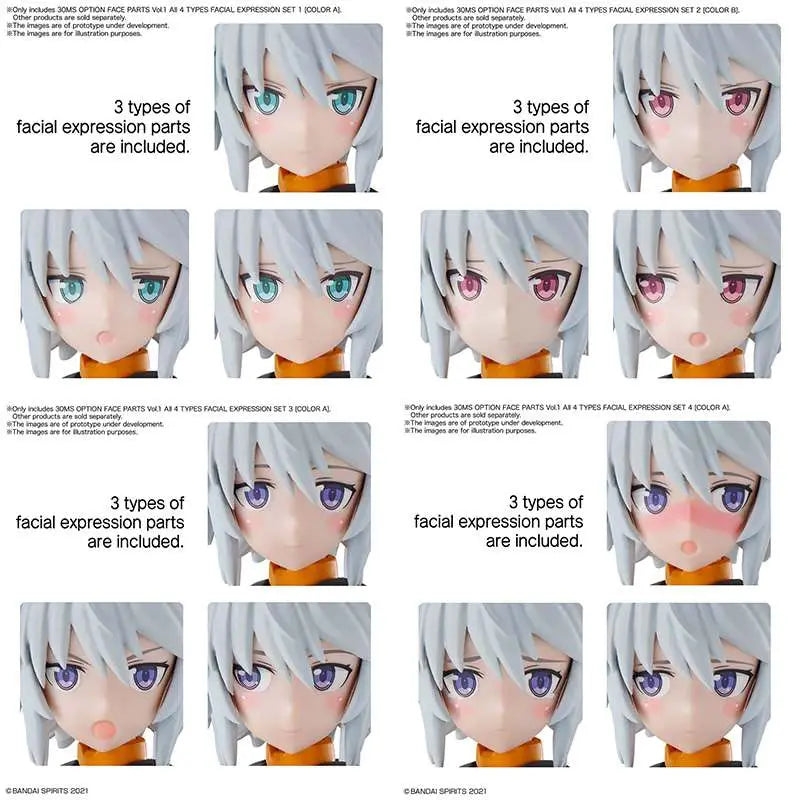 [PREORDINE] 30MS Face Parts 1 - Set 4 Tipi (Bandai Model Kit)