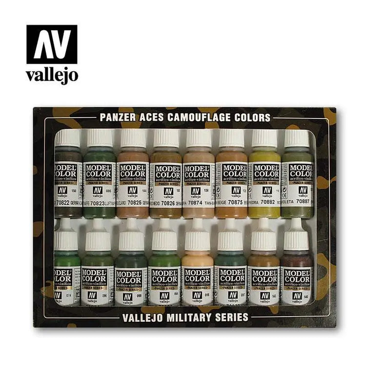 [PREORDINE] Vallejo Panzer Aces Camouflage Color Set 70179