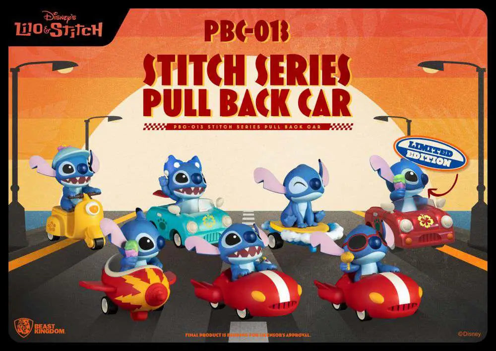 [PREORDINE] Stitch Pull Back Car Blind Box Display (6) - Beast Kingdom