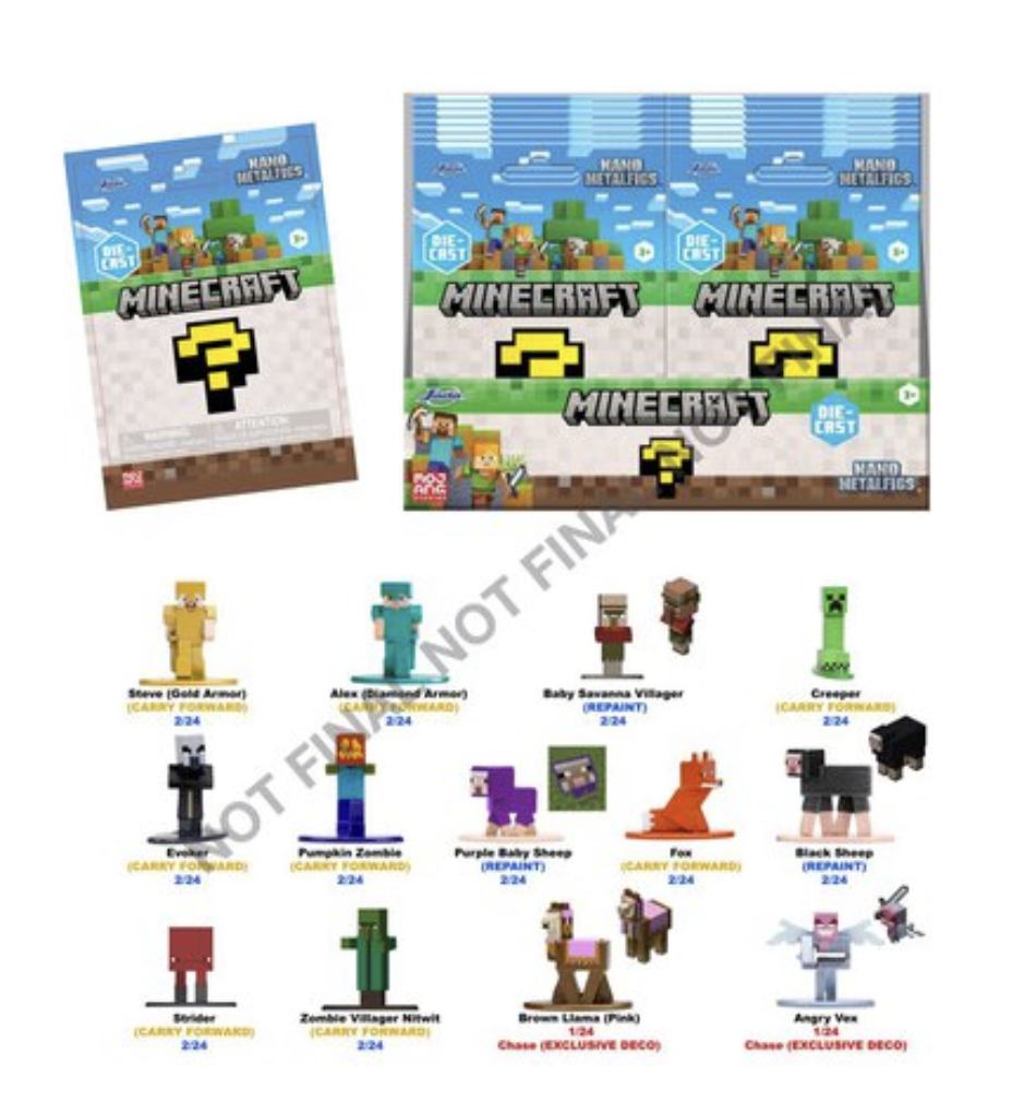 [PREORDER] MINECRAFT - Display of Blind Nano Figures - 13 Assortment - 24pc