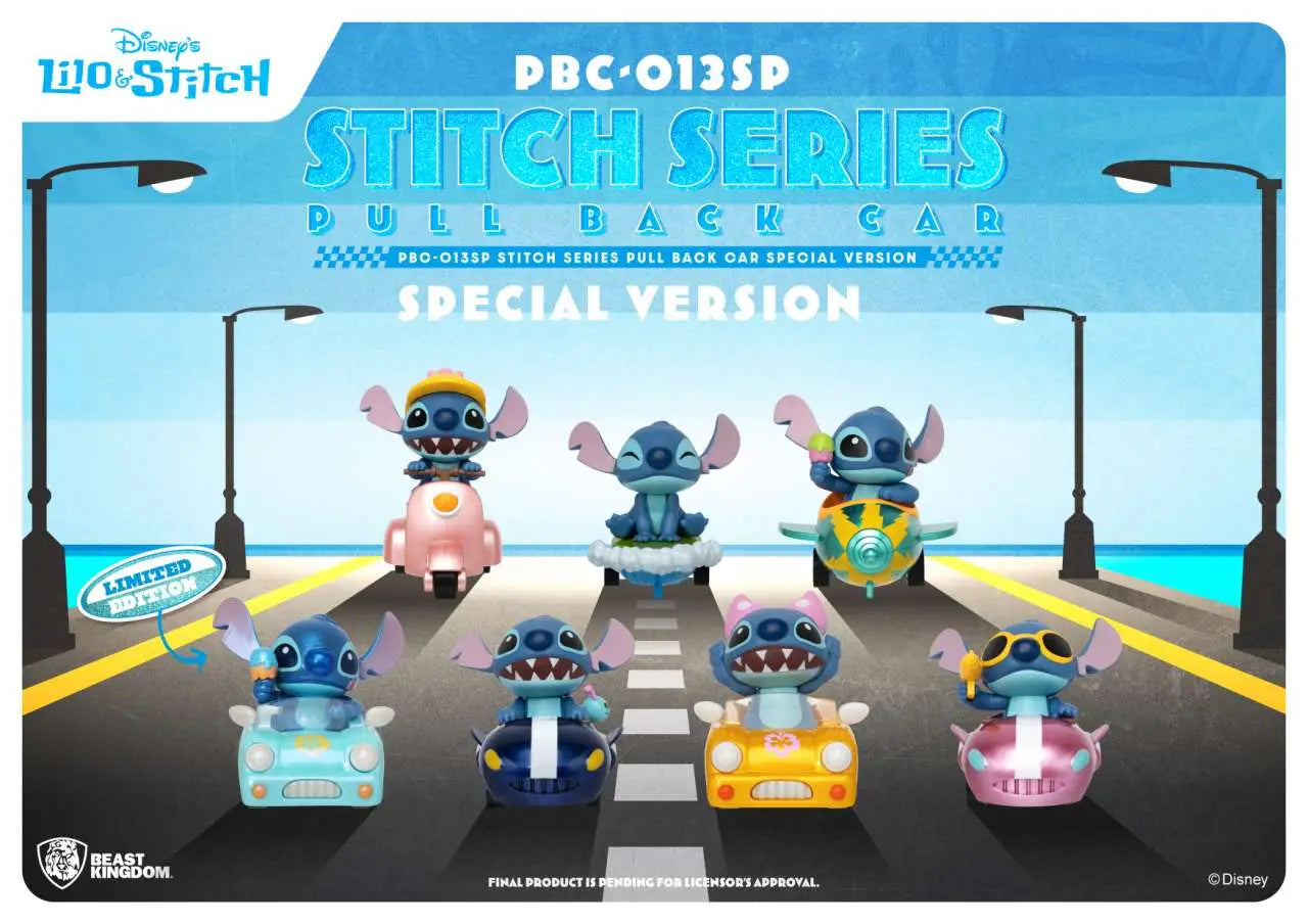 [PREORDINE] Stitch Pull Back Car Special Ver. Display (6) - Beast Kingdom