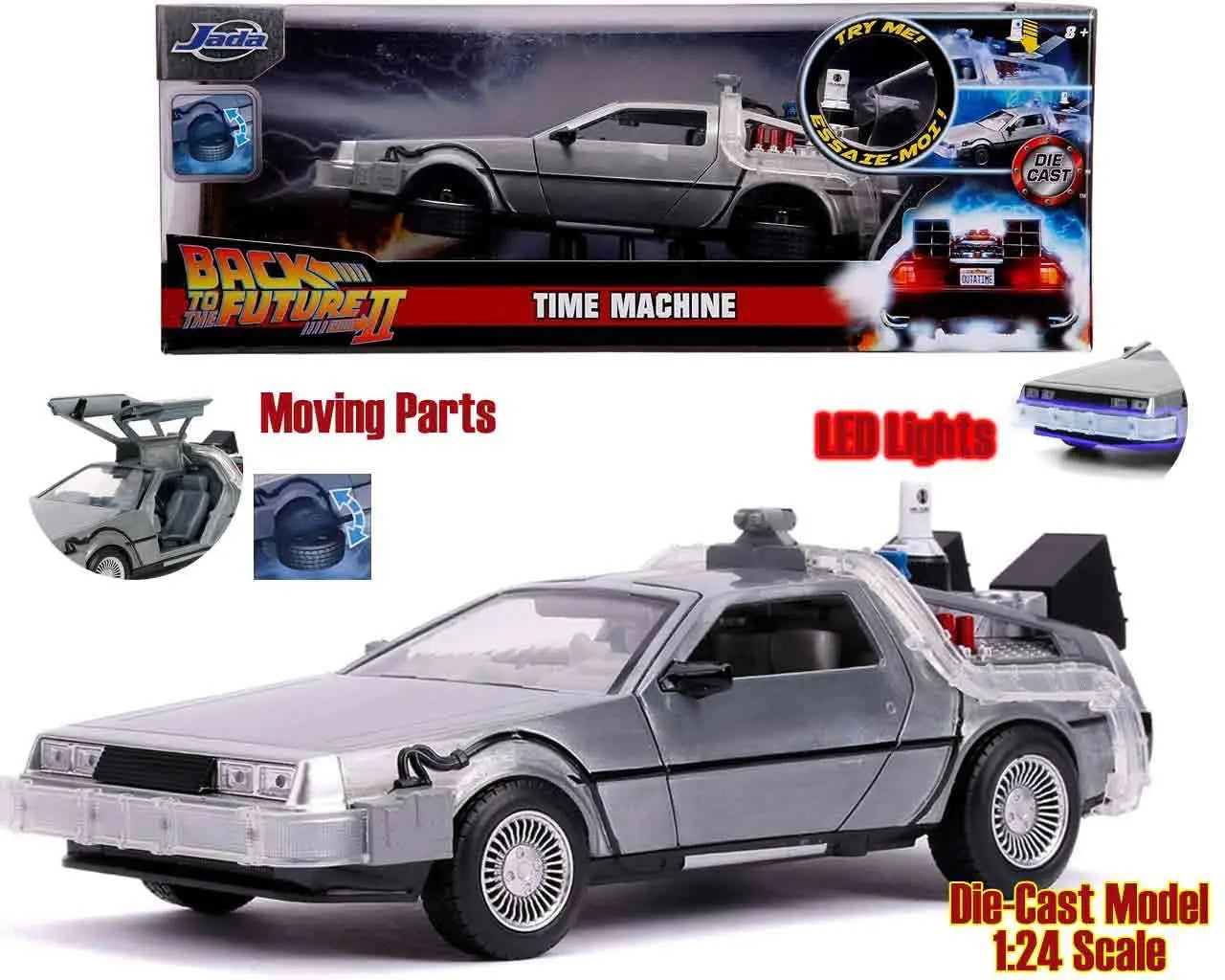 [PREORDINE] Ritorno al Futuro Parte 2 - DeLorean 1982 con Luci LED 1/24 Die-Cast - Jada Toys