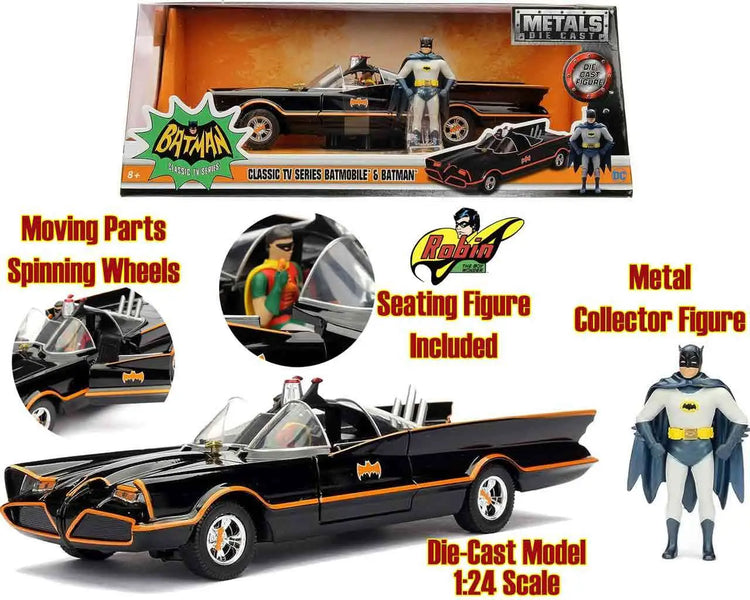 [PREORDINE] Batman 1966 Batmobile & Batman - Modellino in Metallo 1:24 Jada Toys
