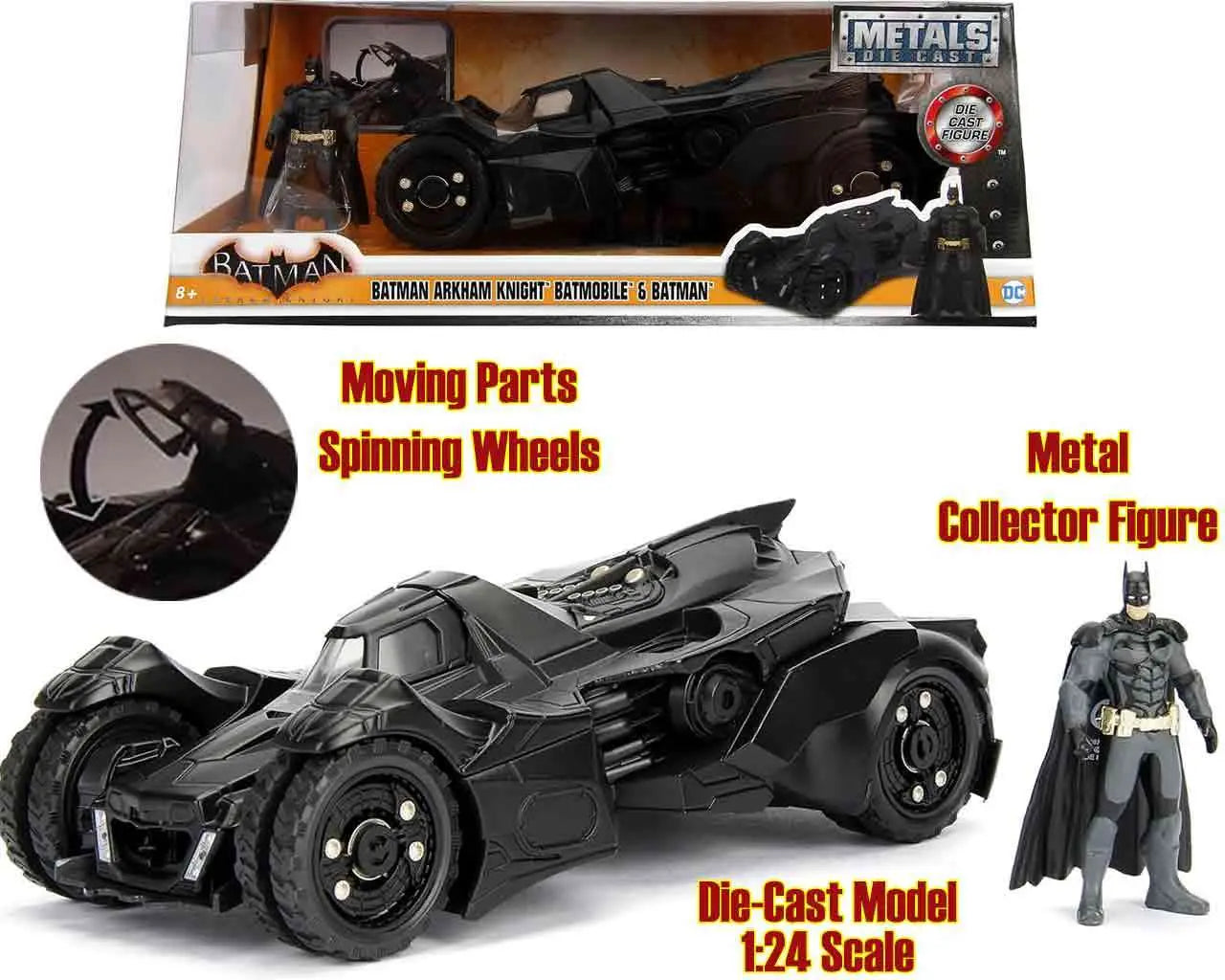 [PREORDINE] Batman Arkham Knight Batmobile & Batman 1/24 Die-Cast Model Jada Toys