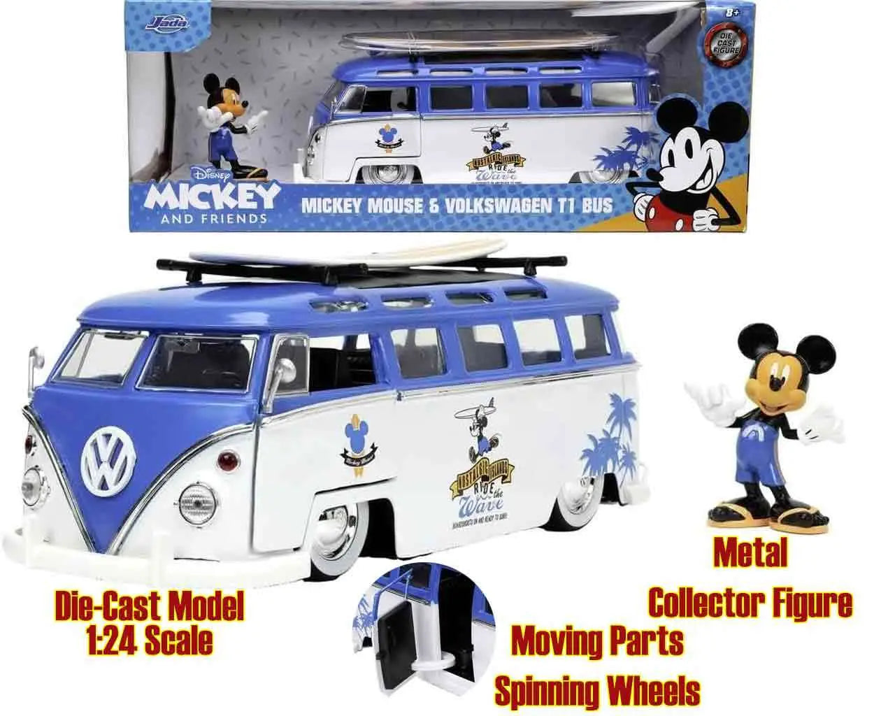 [PREORDINE] Mickey Mouse 1967 Volkswagen T1 Van & Mickey 1/24 Die-Cast Model