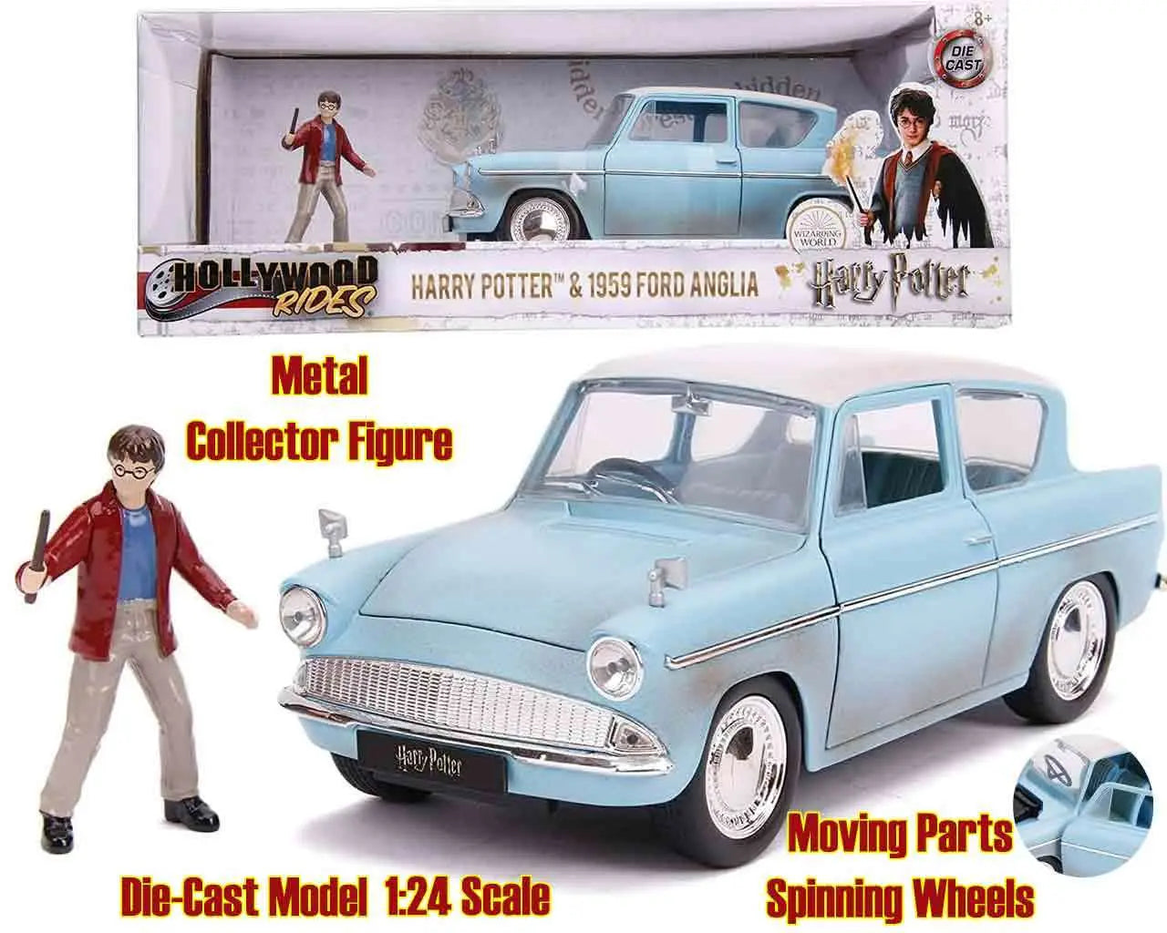 [PREORDINE] HARRY POTTER: Ford Anglia 1959 & Harry Potter - Modellino Die-Cast 1/24