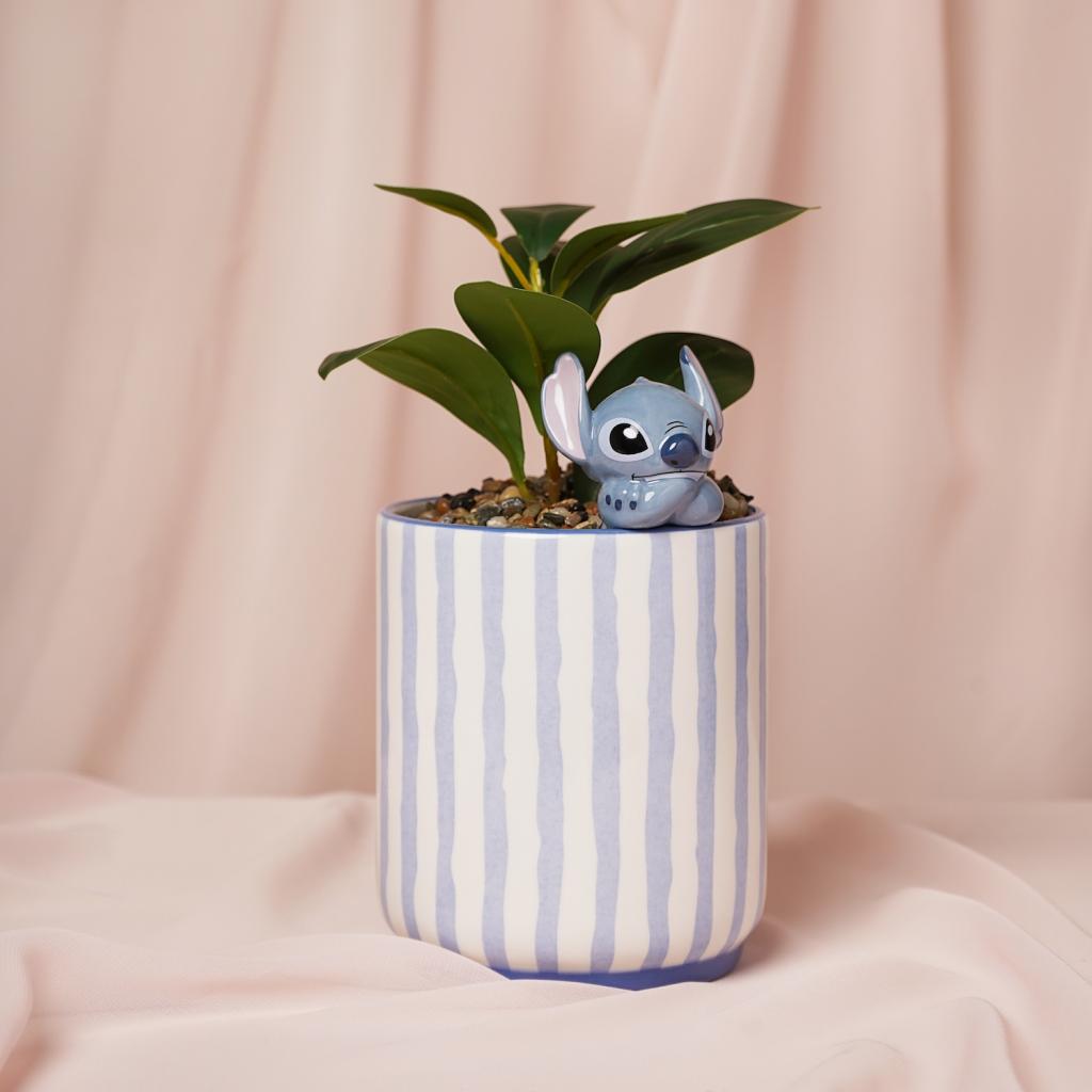 [PREORDER] STITCH - Planter with a Mini 3D Stitch + Faux Plant
