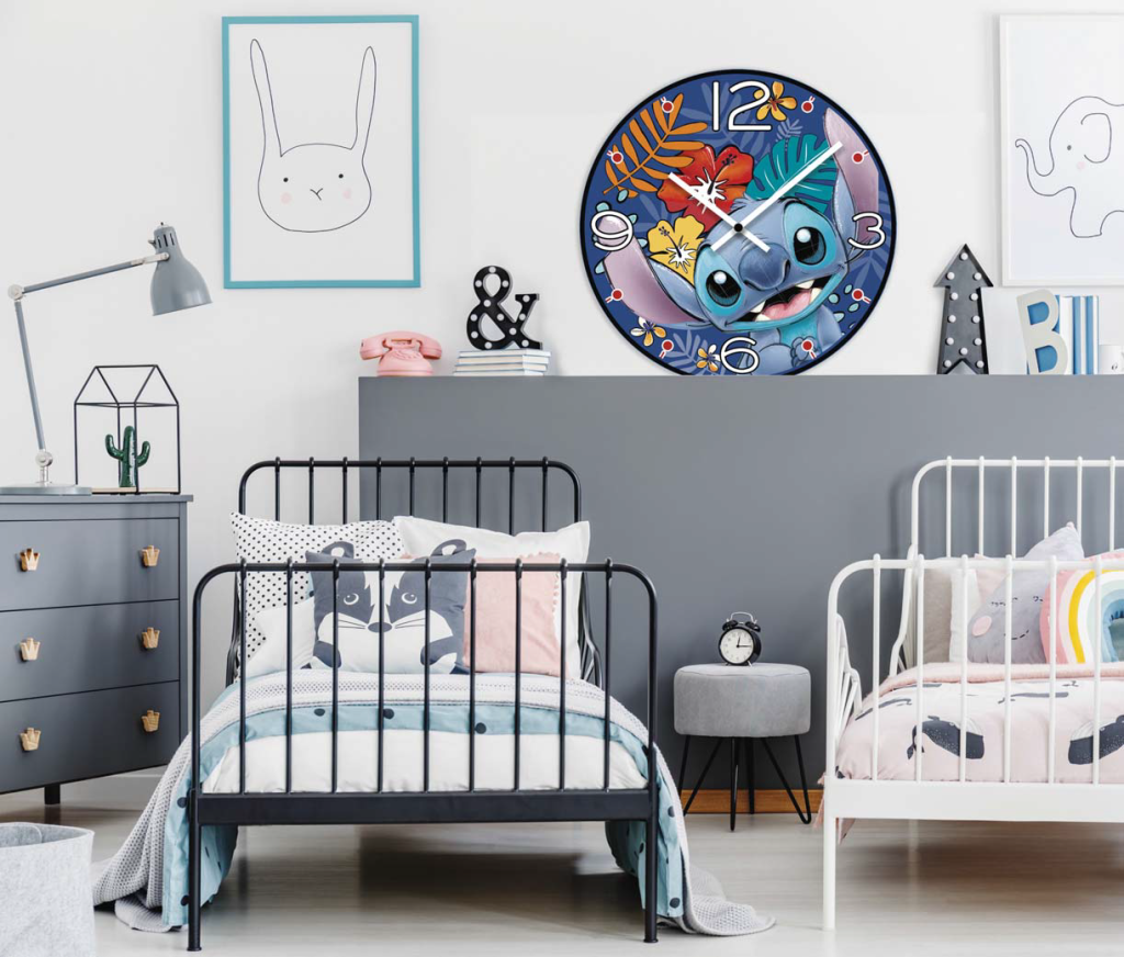 STITCH - Wall Clock 50cm - Blue