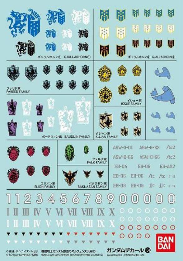GUNDAM - Decal 104 Mobile Suit Iron-Blooded Orphans - MK Decal
