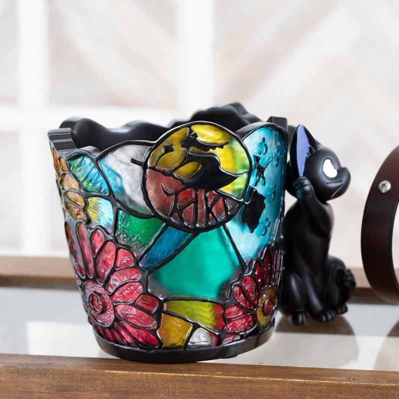 [PREORDER] KIKI'S DELIVERY SERVICE - Jiji - Stained Glass Planter Diorama 18.5cm
