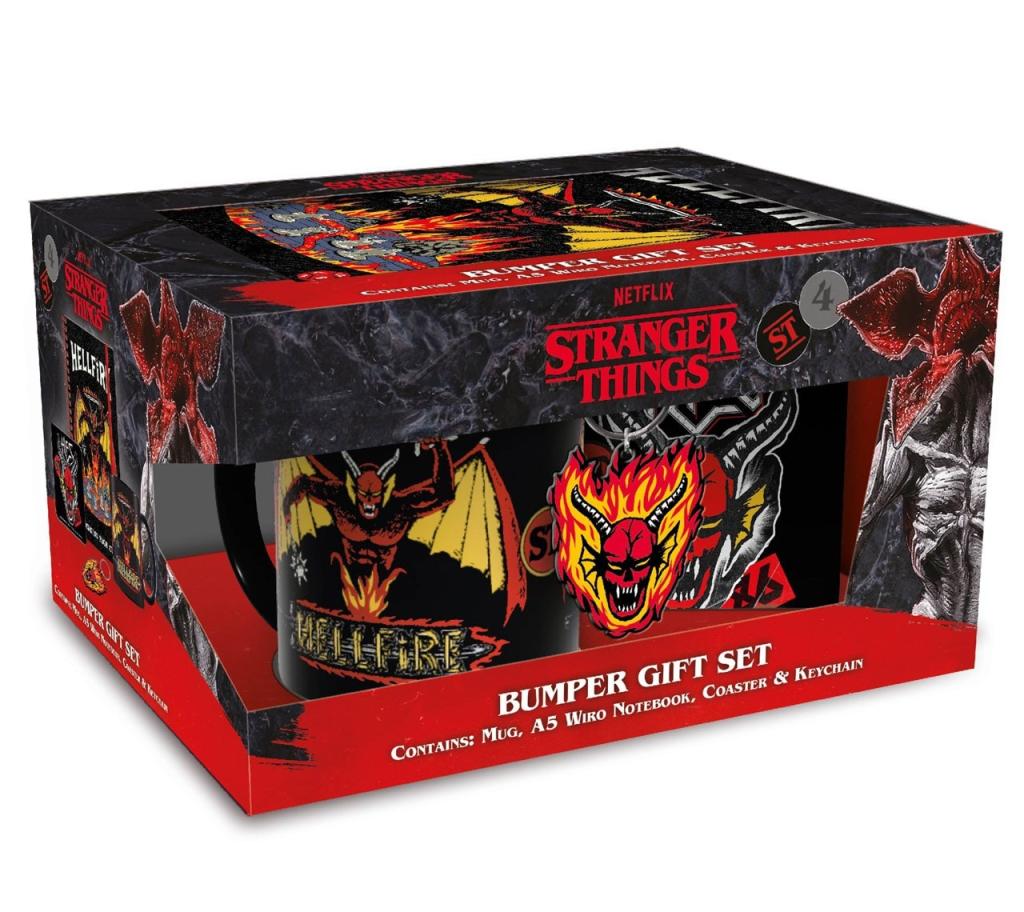 STRANGER THINGS - Bumper Gift Set - Mug, Coaster, Keychain & Notebook